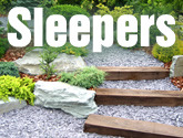 Sleepers landscaped into a path